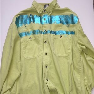 Green long sleeve button down